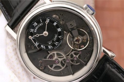 Replica Breguet Tradition 7057BB/G9/9W6 SS SF Black Skeleton Dial Black Leather Strap A507 - Image 3