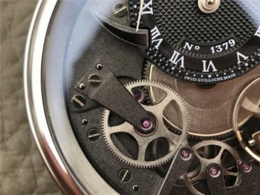 Replica Breguet Tradition 7057BB/G9/9W6 SS SF Black Skeleton Dial Black Leather Strap A507 - Image 8