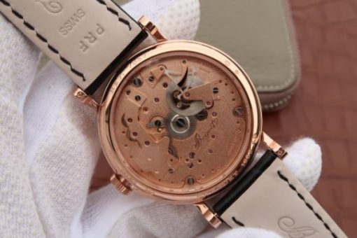 Replica Breguet Tradition 7057BR/R9/9W6 RG SF Rose Gold Skeleton Dial Black Leather Strap A507 - Image 10