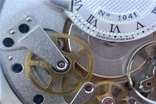 Replica Breguet Tradition 7057BB/11/9W6 SS SF Silver Skeleton Dial Blue Leather Strap A507 - Image 5