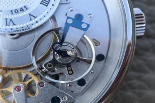 Replica Breguet Tradition 7057BB/11/9W6 SS SF Silver Skeleton Dial Blue Leather Strap A507 - Image 6