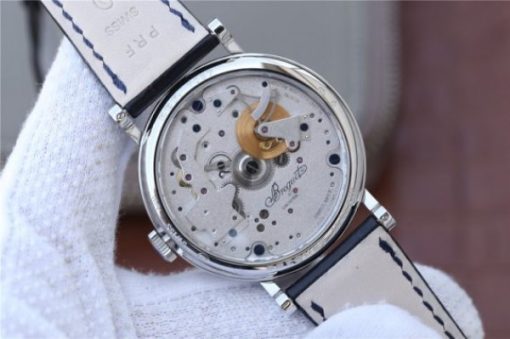 Replica Breguet Tradition 7057BB/11/9W6 SS SF Silver Skeleton Dial Blue Leather Strap A507 - Image 9