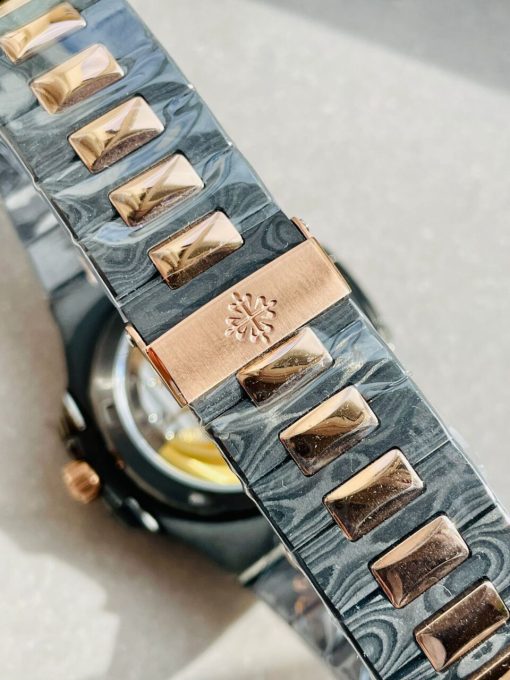 Replica PATEK PHILIPPE Nautilus 5711 DIW Carbon DIWF 1:1 Best Edition Black Textured Dial on Carbon/RG Bracelet 324CS - Image 19