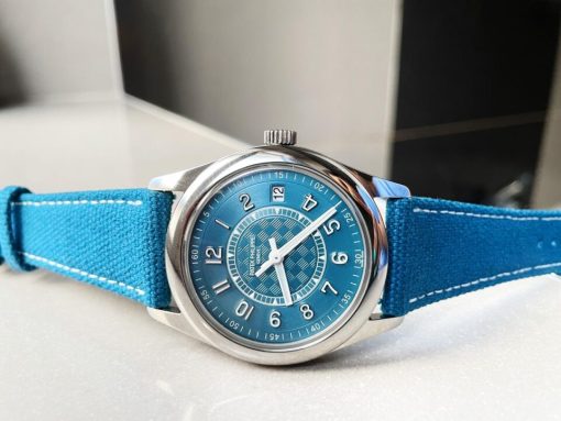 Replica PATEK PHILIPPE Calatrava 6007A-001 SS ZF 1:1 Best Edition Blue Dial on Blue Leather Strap A324CS - Image 7