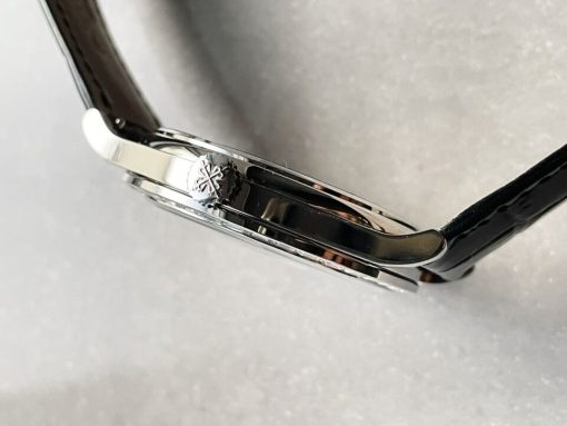 Replica PATEK PHILIPPE Calatrava ZF 5298p Date Sweep Seconds in Diamond Bezel Black Dial ZF factory - Image 11