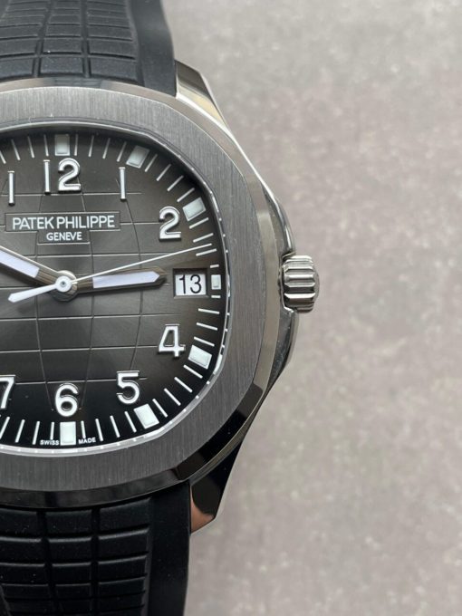 Replica PATEK PHILIPPE Aquanaut 5167 SS 3KF Best Edition Gray Dial on Black Rubber Strap A324 Super Clone V2 - Image 6