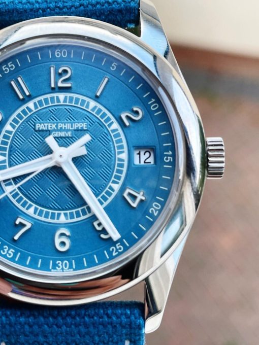 Replica PATEK PHILIPPE Calatrava 6007A-001 SS ZF 1:1 Best Edition Blue Dial on Blue Leather Strap A324CS - Image 10