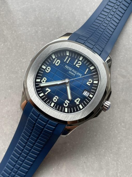 Replica PATEK PHILIPPE Aquanaut 5168G 42mm SS ZF 1:1 Best Edition Blue Dial on Blue Rubber Strap 324CS - Image 7