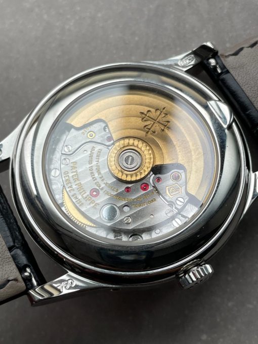 Replica PATEK PHILIPPE Annual Calendar Moonphase 5396 SS ZF 1:1 Best Edition White/Blue Dial on Black Leather Strap A324 - Image 10
