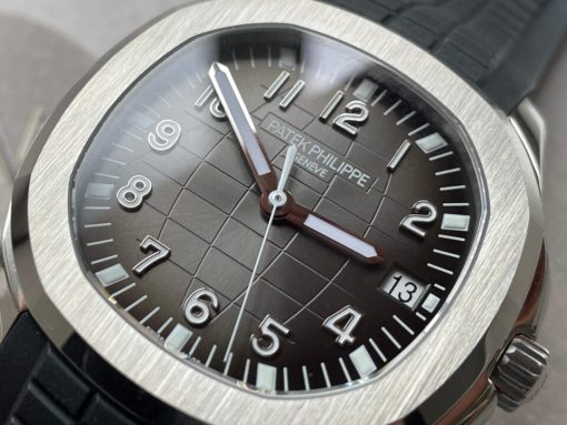 Replica PATEK PHILIPPE Aquanaut 5167 SS 3KF Best Edition Gray Dial on Black Rubber Strap A324 Super Clone V2 - Image 5