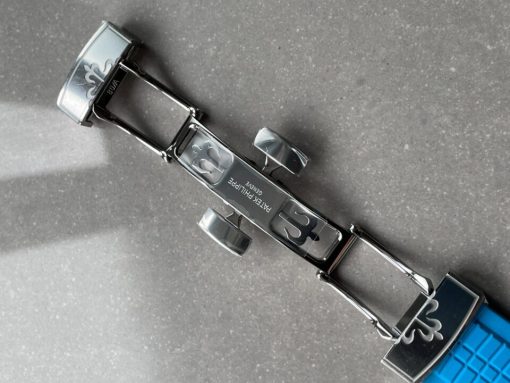 Replica PATEK PHILIPPE Aquanaut 5168G 42mm SS 3KF 1:1 Best Edition Black Dial on Light Blue Rubber Strap A324 V2 - Image 15