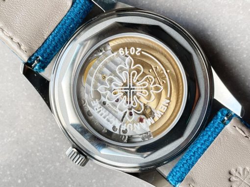 Replica PATEK PHILIPPE Calatrava 6007A-001 SS ZF 1:1 Best Edition Blue Dial on Blue Leather Strap A324CS - Image 14