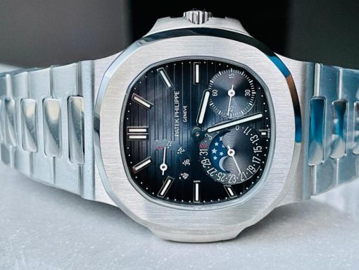 Replica PATEK PHILIPPE Nautilus 5712 SS PPF 1:1 Best Edition Blue Dial on SS Bracelet A240 V2 - Image 2