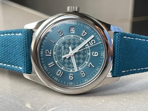 Replica PATEK PHILIPPE Calatrava 6007A-001 SS ZF 1:1 Best Edition Blue Dial on Blue Leather Strap A324CS - Image 4