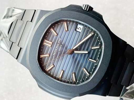 Replica PATEK PHILIPPE Nautilus 5711 ppf 1:1 Best Edition Black Dial on Black Bracelet A324 V2 - Image 7