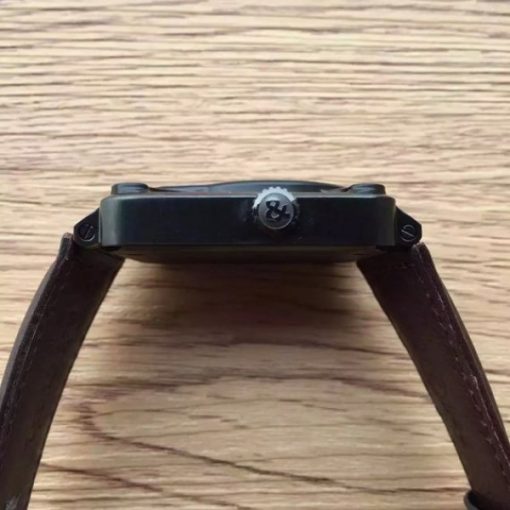 Replica Bell & Ross BR 01 Skull PVD Blue Dial Brown Leather Strap MIYOTA 9015 - Image 3