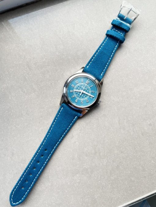 Replica PATEK PHILIPPE Calatrava 6007A-001 SS ZF 1:1 Best Edition Blue Dial on Blue Leather Strap A324CS - Image 2
