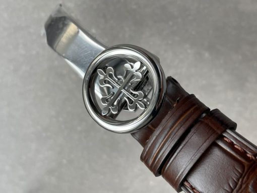 Replica PATEK PHILIPPE Perpetual Calendar 5320G-001 SS GSF 1:1 Best Edition Cream Dial on Brown Leather Strap A324 - Image 13
