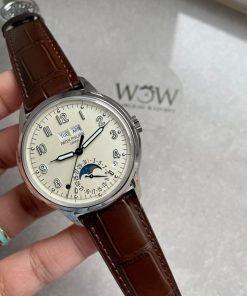 Replica PATEK PHILIPPE Perpetual Calendar 5320G-001 SS GSF 1:1 Best Edition Cream Dial on Brown Leather Strap A324