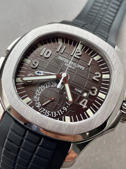 Replica PATEK PHILIPPE Aquanaut 5164A SS GRF BEST EDITION BLACK DIAL ON BLACK RUBBER STRAP A324 V2 - Image 2