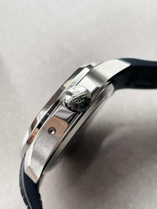 Replica PATEK PHILIPPE Aquanaut 5164A SS GRF BEST EDITION BLACK DIAL ON BLACK RUBBER STRAP A324 V2 - Image 9