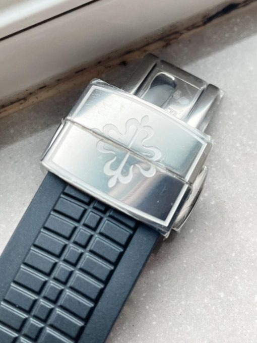 Replica PATEK PHILIPPE Aquanaut 5164A SS GRF BEST EDITION BLACK DIAL ON BLACK RUBBER STRAP A324 V2 - Image 13