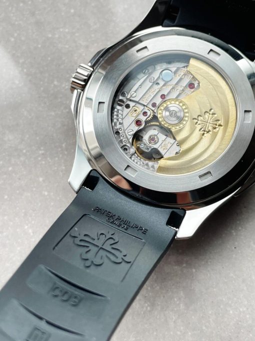 Replica PATEK PHILIPPE Aquanaut 5164A SS GRF BEST EDITION BLACK DIAL ON BLACK RUBBER STRAP A324 V2 - Image 11