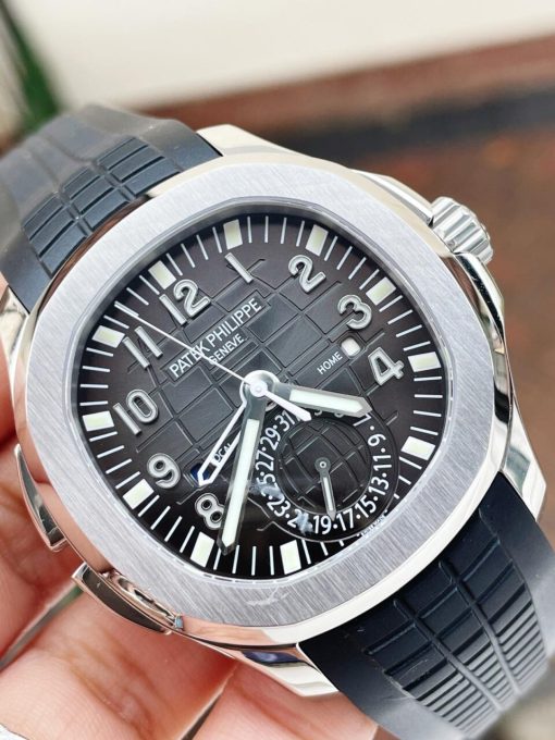 Replica PATEK PHILIPPE Aquanaut 5164A SS GRF BEST EDITION BLACK DIAL ON BLACK RUBBER STRAP A324 V2 - Image 5