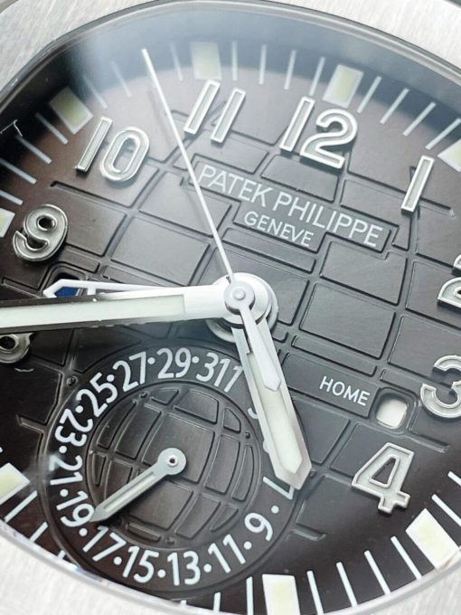 Replica PATEK PHILIPPE Aquanaut 5164A SS GRF BEST EDITION BLACK DIAL ON BLACK RUBBER STRAP A324 V2 - Image 7