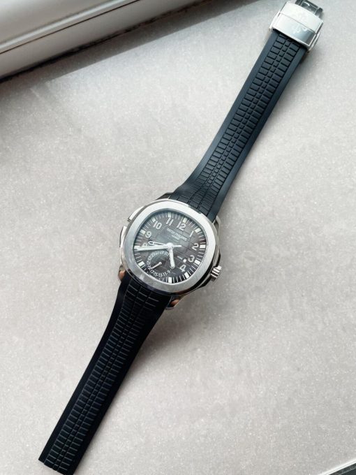 Replica PATEK PHILIPPE Aquanaut 5164A SS GRF BEST EDITION BLACK DIAL ON BLACK RUBBER STRAP A324 V2 - Image 6