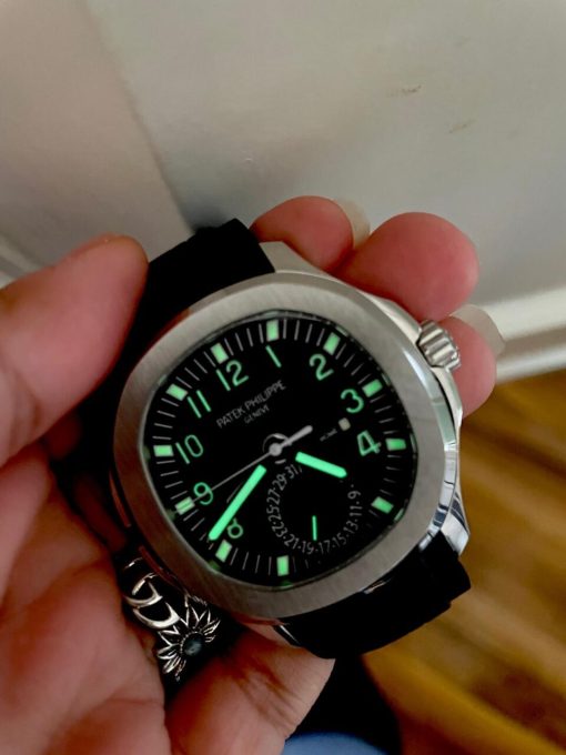 Replica PATEK PHILIPPE Aquanaut 5164A SS GRF BEST EDITION BLACK DIAL ON BLACK RUBBER STRAP A324 V2 - Image 3
