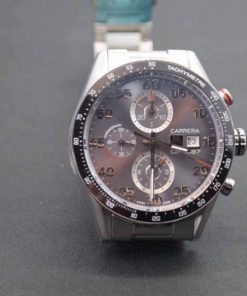Replica Tag Heuer Carrera Calibre 1887 SS V6 Ceramic Bezel Gray Dial SS Bracelet