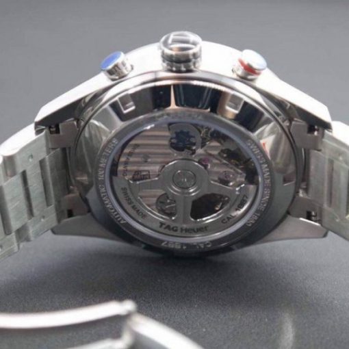 Replica Tag Heuer Carrera Calibre 1887 SS V6 Ceramic Bezel Gray Dial SS Bracelet - Image 5