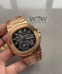 Replica PATEK PHILIPPE Nautilus Moon Phases 5712 RG Grey Dial on RG Bracelet PPF A240