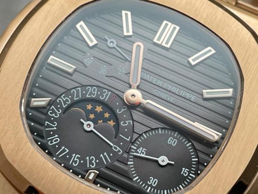 Replica PATEK PHILIPPE Nautilus Moon Phases 5712 RG Grey Dial on RG Bracelet PPF A240 - Image 8