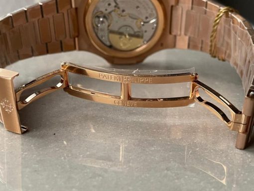 Replica PATEK PHILIPPE Nautilus Moon Phases 5712 RG Grey Dial on RG Bracelet PPF A240 - Image 11