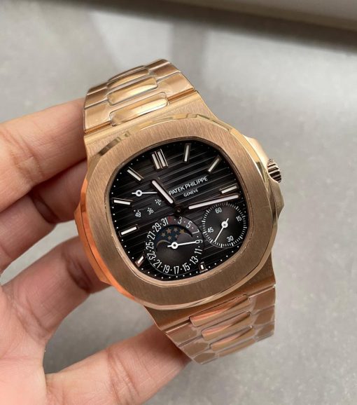 Replica PATEK PHILIPPE Nautilus Moon Phases 5712 RG Grey Dial on RG Bracelet PPF A240 - Image 3