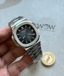 Replica PATEK PHILIPPE Nautilus 5811/1G PPF 1:1 Best Edition Grey Textured Dial on SS Bracelet Asian Cal.26-330CS