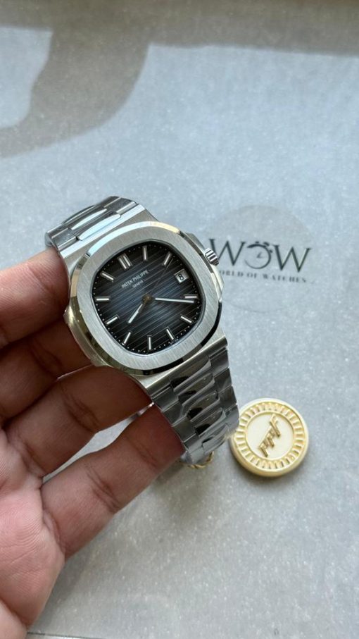 Replica PATEK PHILIPPE Nautilus 5811/1G PPF 1:1 Best Edition Grey Textured Dial on SS Bracelet Asian Cal.26-330CS