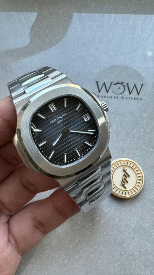 Replica PATEK PHILIPPE Nautilus 5811/1G PPF 1:1 Best Edition Grey Textured Dial on SS Bracelet Asian Cal.26-330CS - Image 5