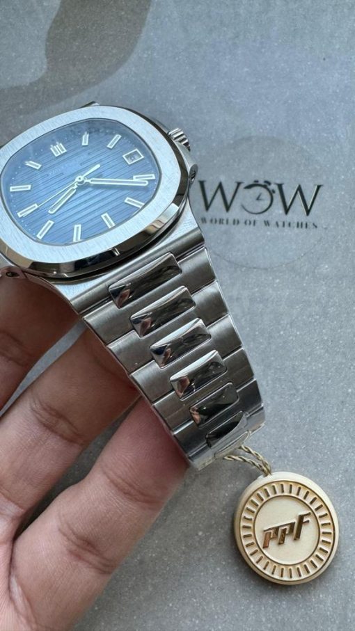 Replica PATEK PHILIPPE Nautilus 5811/1G PPF 1:1 Best Edition Grey Textured Dial on SS Bracelet Asian Cal.26-330CS - Image 6