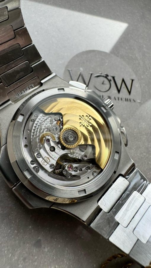 Replica PATEK PHILIPPE PPF Nautilus Chronograph Travel 5990 SS Grey Dial Stick on SS Bracelet A28-520 - Image 6