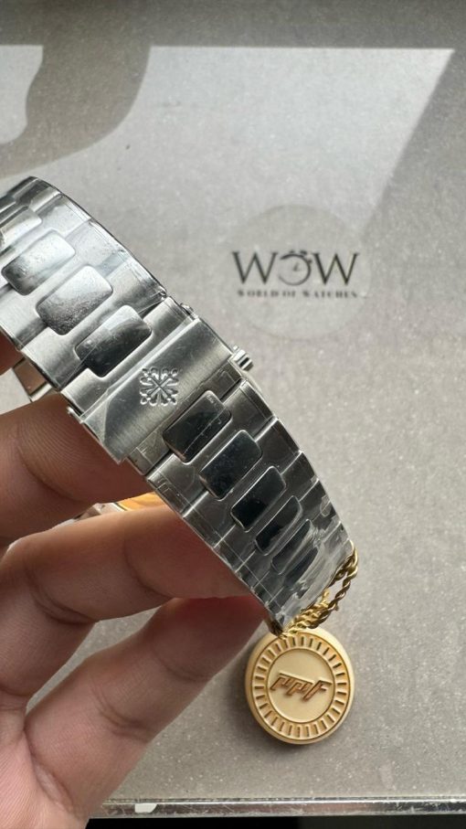 Replica PATEK PHILIPPE PPF Nautilus Chronograph Travel 5990 SS Grey Dial Stick on SS Bracelet A28-520 - Image 14