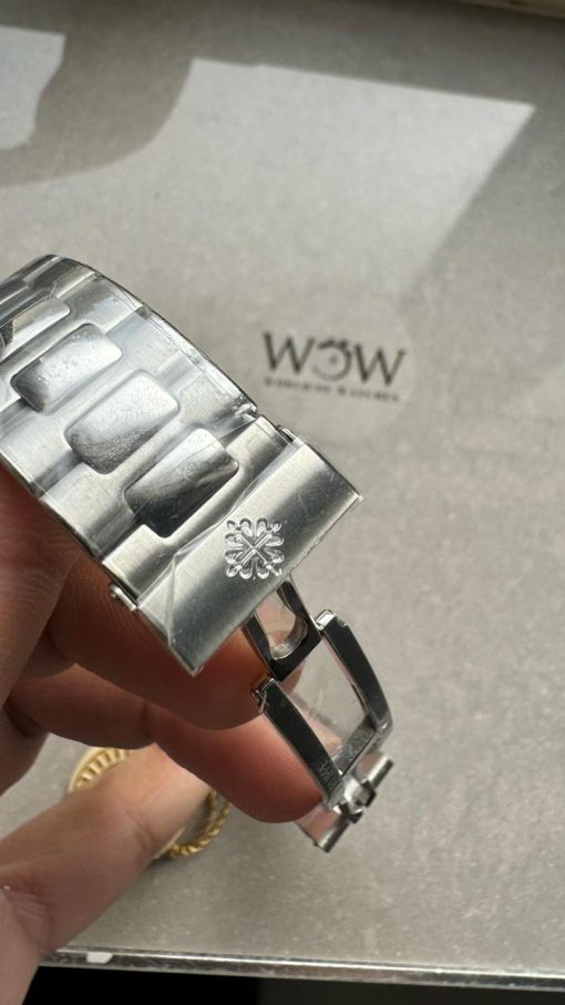 Replica PATEK PHILIPPE PPF Nautilus Chronograph Travel 5990 SS Grey Dial Stick on SS Bracelet A28-520 - Image 12