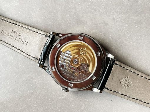 Replica PATEK PHILIPPE Calatrava ZF 5298p Date Sweep Seconds in Diamond Bezel Black Dial ZF factory - Image 12