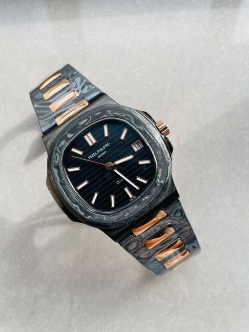 Replica PATEK PHILIPPE Nautilus 5711 DIW Carbon DIWF 1:1 Best Edition Black Textured Dial on Carbon/RG Bracelet 324CS - Image 7