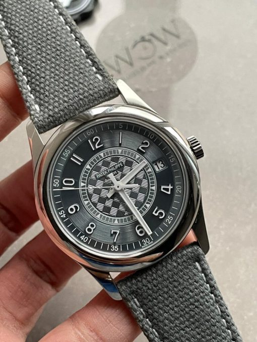 Replica PATEK PHILIPPE Calatrava 6007A-001 SS ZF 1:1 Best Edition Grey Dial on Grey Leather Strap A324CS - Image 5