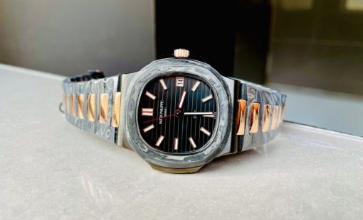 Replica PATEK PHILIPPE Nautilus 5711 DIW Carbon DIWF 1:1 Best Edition Black Textured Dial on Carbon/RG Bracelet 324CS - Image 6