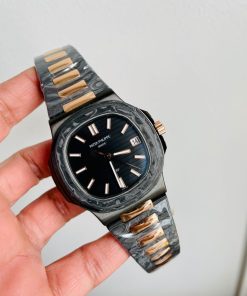 Replica PATEK PHILIPPE Nautilus 5711 DIW Carbon DIWF 1:1 Best Edition Black Textured Dial on Carbon/RG Bracelet 324CS