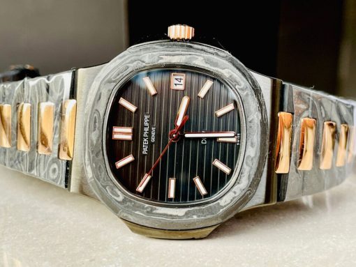 Replica PATEK PHILIPPE Nautilus 5711 DIW Carbon DIWF 1:1 Best Edition Black Textured Dial on Carbon/RG Bracelet 324CS - Image 10
